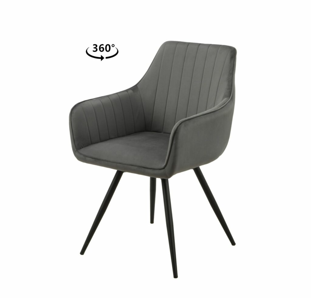 Scaun Rotativ Misty, Stofa Catifea Gri