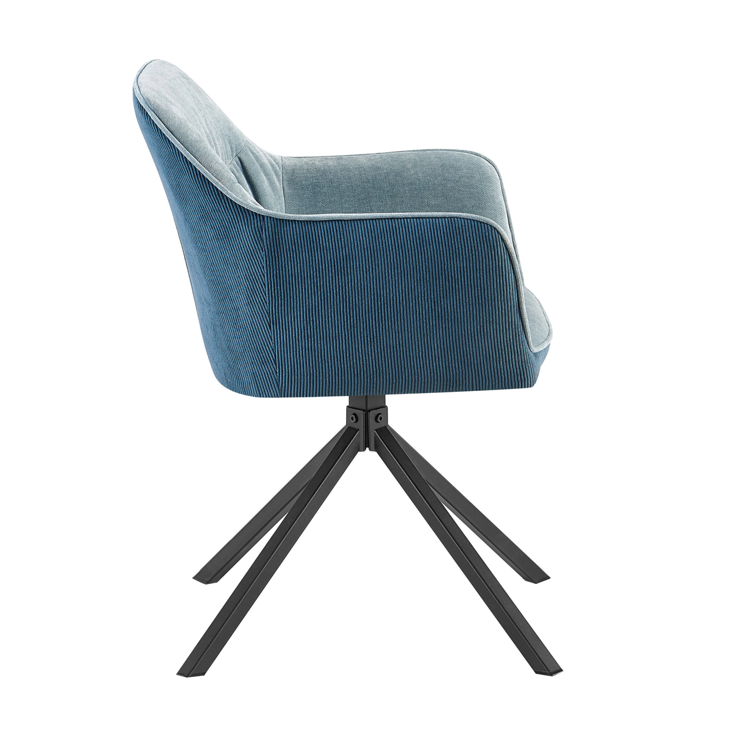 Scaun Rotativ Patti, Stofa, Albastru - imagine 4