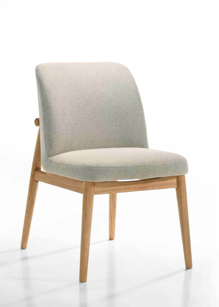 Scaun Zazen, Lemn/Stofa – Natur/Beige