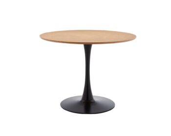 Masa Rotunda Marseille, Ø100 cm Negru/Stejar