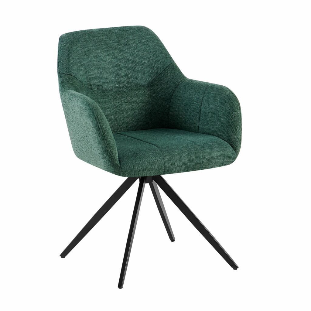 Scaun Mesola, Metal/Stofa, Verde