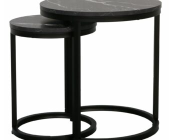 Set Masute Cafea Nestin Negru/Negru Marmura
