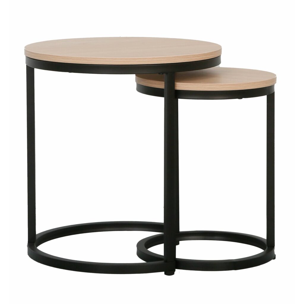 Set Masute Cafea Nestin Negru/Stejar Natur